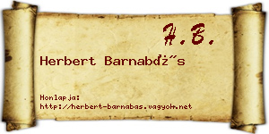 Herbert Barnabás névjegykártya